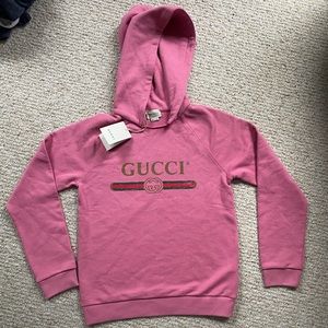 NWT Gucci hooded sweatshirt, kids size 10, pink, made in Italy